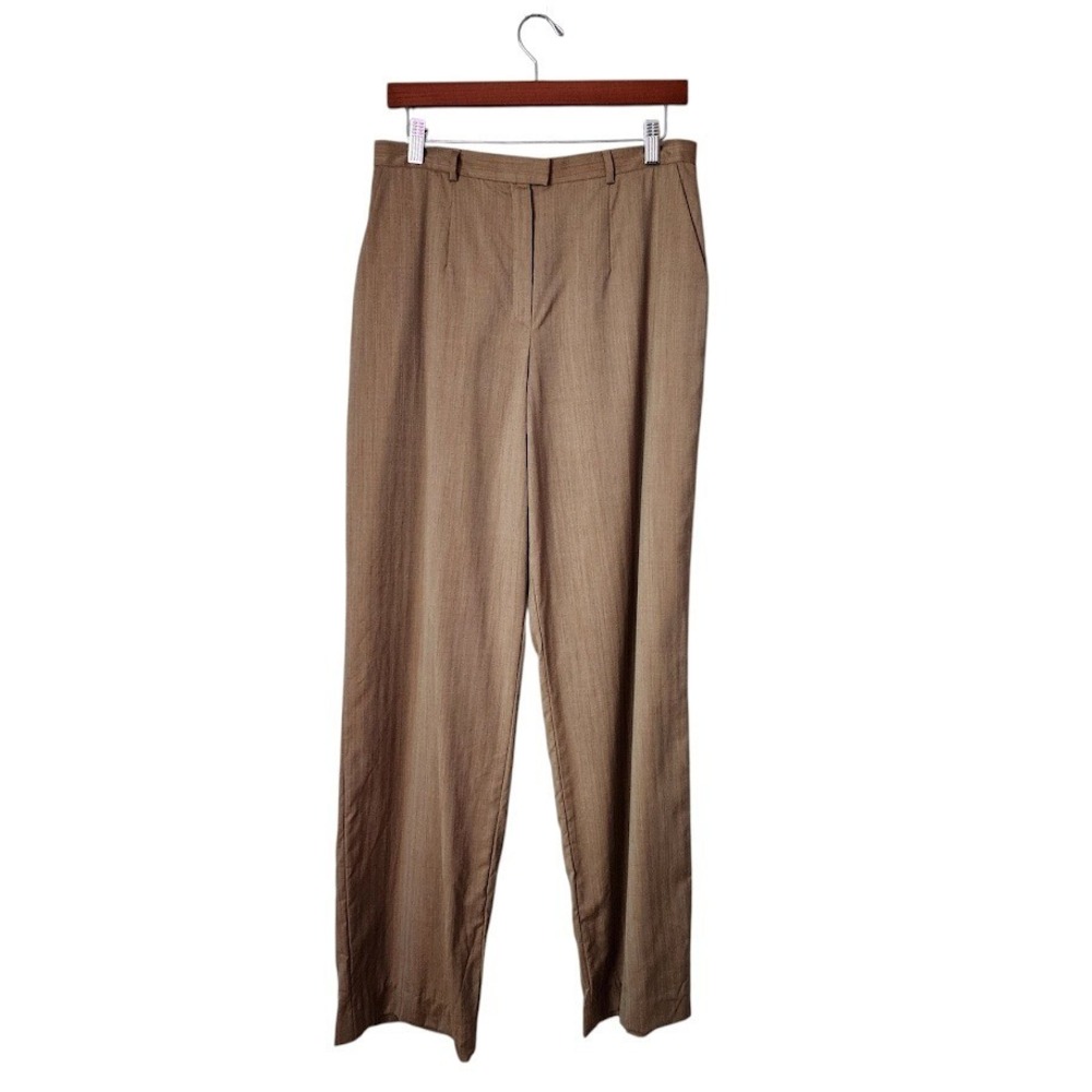 ESCADA tan lightweight wool trousers slacks minimalist quiet luxury‎ workwear 42